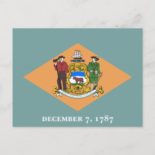 State of Delaware Flag Postcard