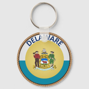 State of Delaware Flag Seal Key Ring