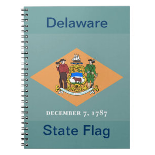 State of Delaware Flag Spiral Notebook