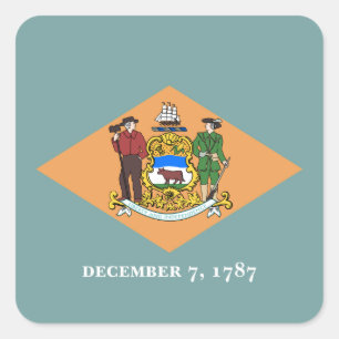 State of Delaware Flag Square Sticker