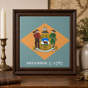 State of Delaware Flag Tile