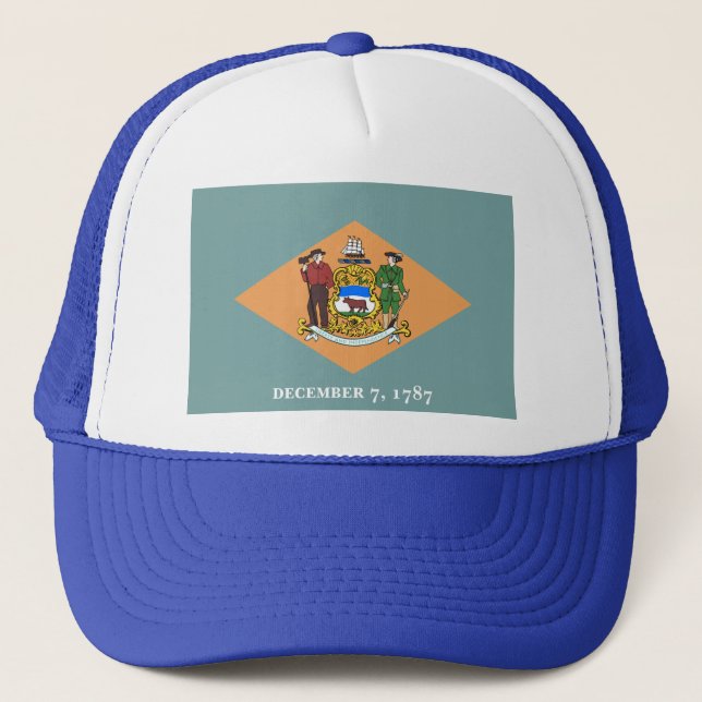 State of Delaware Flag Trucker Hat (Front)