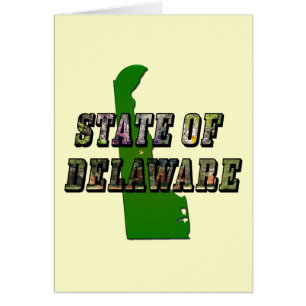 State of Delaware Picture Text & Map Outline
