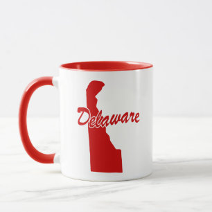 State Of Delaware Shape Red Mug