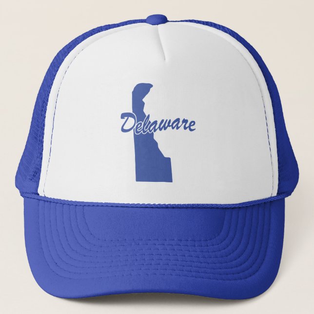 State Of Delaware Shape Trucker Hat (Front)