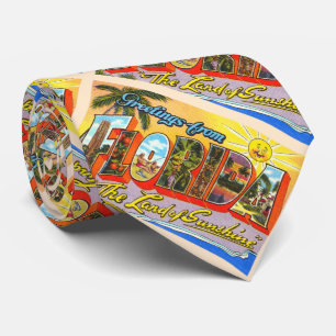 State of Florida FL Vintage Large Letter Postcard Tie