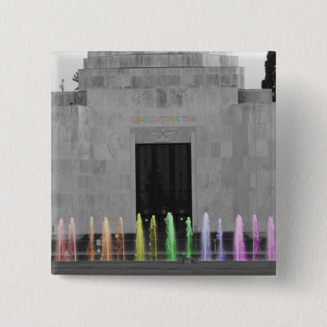 state of gay 15 cm square badge (Front)