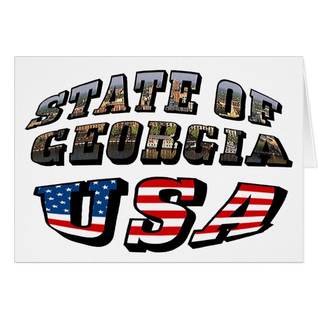 State of Georgia and USA Flag Text (Front Horizontal)