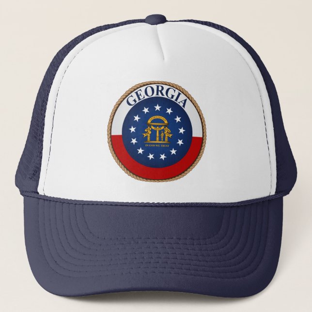 State of Georgia Flag Seal Trucker Hat (Front)