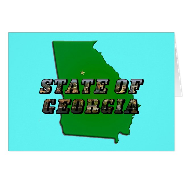State of Georgia Map Outline and Picture Text (Front Horizontal)