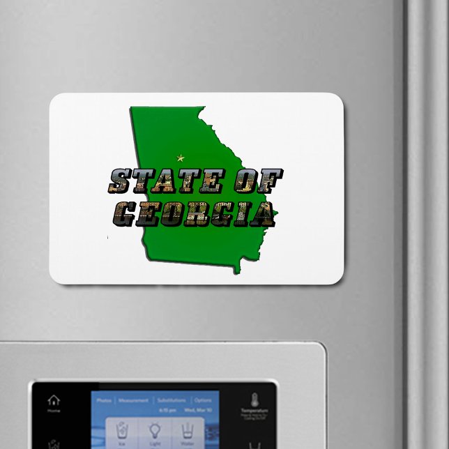 State of Georgia Map Outline and Picture Text Magnet (State of Georgia Map Outline and Picture Text Magnet)