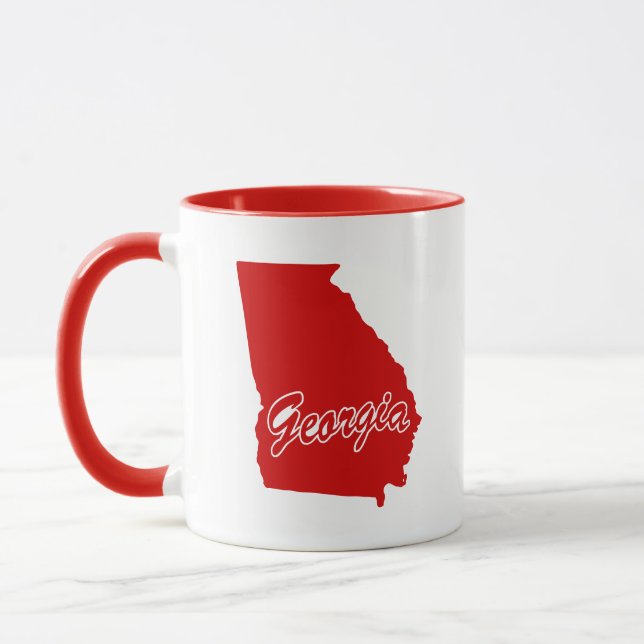 State Of Georgia Shape Red Mug (Left)