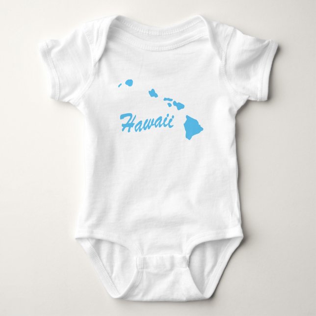 State Of Hawaii Shape Baby Bodysuit (Front)
