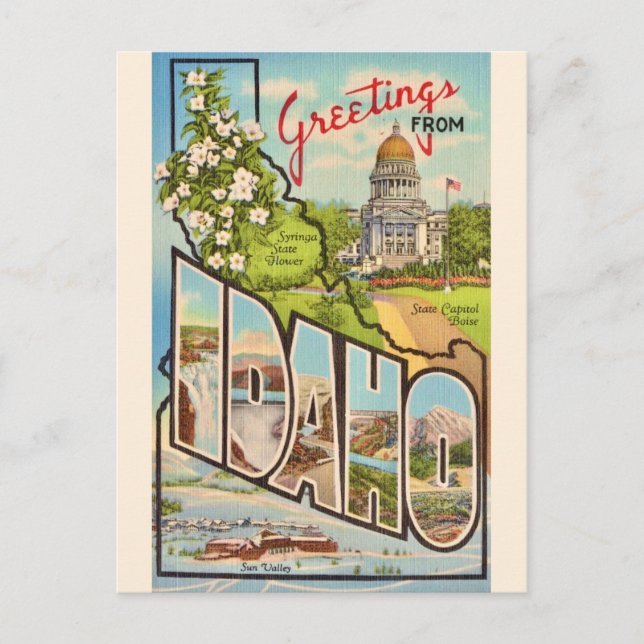  State of Idaho Greeting Postcard (Front)