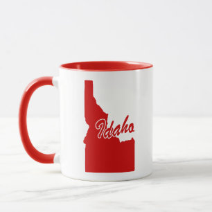 State Of Idaho Shape Red Mug