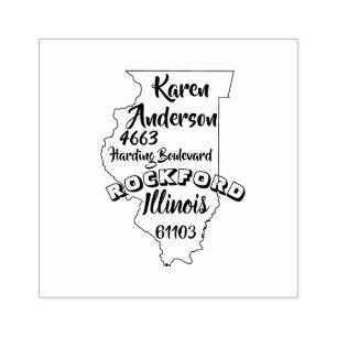 STATE OF ILLINOIS LINCOLN RETURN ADDRESS ROCKFORD RUBBER STAMP