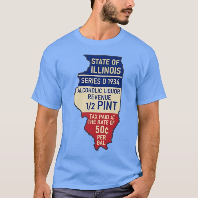 State of Illinois Liquor Tax Sticker T-Shirt (Front)