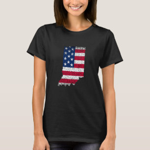 State of Indiana Patriotic USA Flag for Men Women T-Shirt