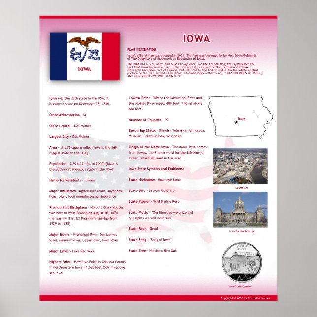 State of Iowa, IA Posters (Front)
