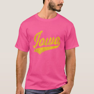 STATE OF IOWA SCRIPT BASEBALL VARSITY SPORTS FLAG T-Shirt