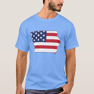 State of Iowa USA American Flag Patriotic T-Shirt