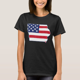 State of Iowa USA American Flag Patriotic T-Shirt
