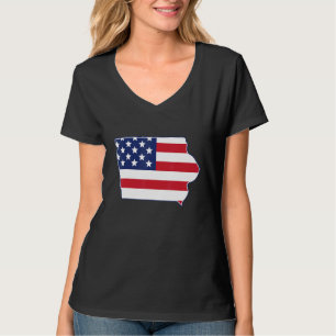 State of Iowa USA American Flag Patriotic T-Shirt