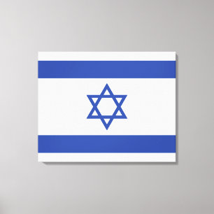 State of Israel Flag, Star of David Judaism Jewish Canvas Print