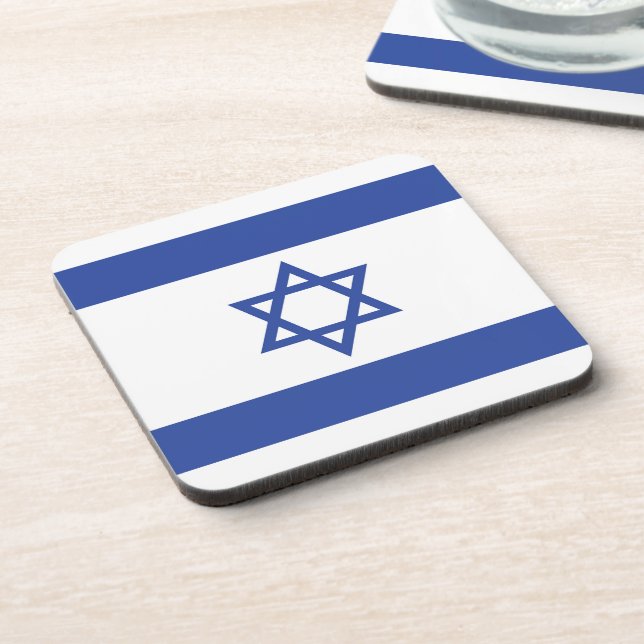 State of Israel Flag, Star of David Judaism Jewish Coaster (Left Side)
