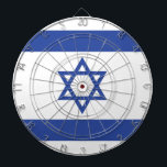 State of Israel Flag, Star of David Judaism Jewish Dartboard<br><div class="desc">The Israeli flag, a symbol of hope and resilience, has a rich history intertwined with the Zionist movement. Its roots trace back to 1891 when Jacob Baruch Askowith and his son Charles designed the "Flag of Judah." This early flag, with its blue and white stripes and a Star of David,...</div>