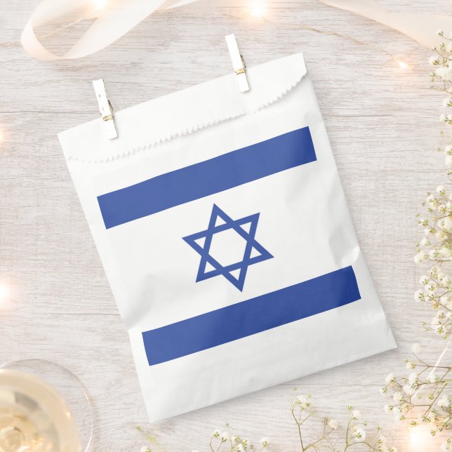 State of Israel Flag, Star of David Judaism Jewish Favour Bags (Clipped)