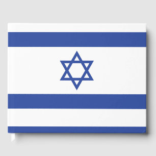 State of Israel Flag, Star of David Judaism Jewish Guest Book
