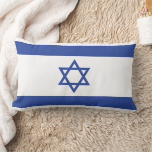 State of Israel Flag, Star of David Judaism Jewish Lumbar Cushion