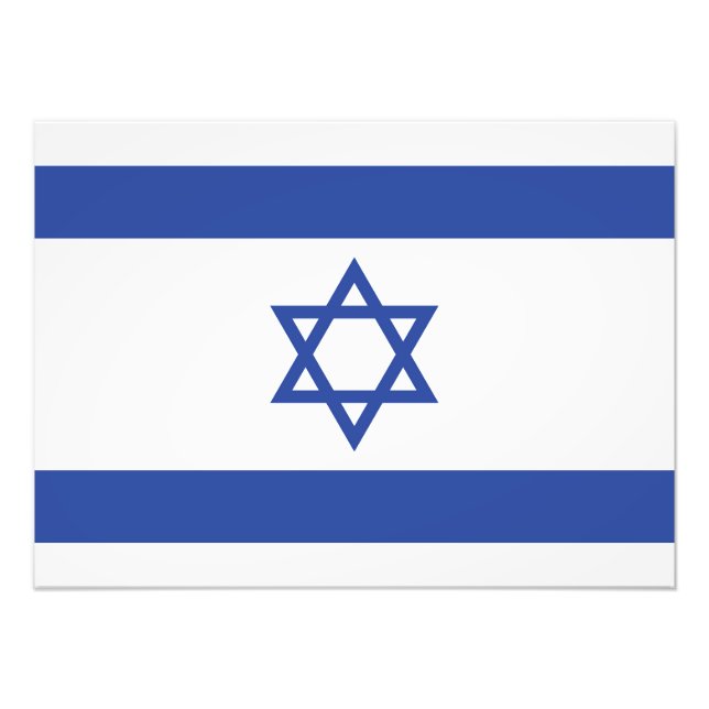 State of Israel Flag, Star of David Judaism Jewish Photo Print (Front)