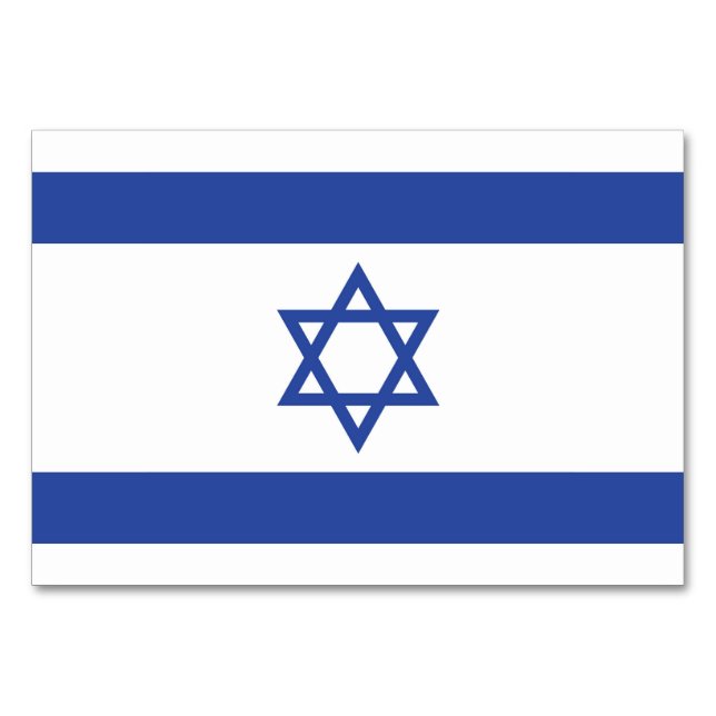 State of Israel Flag, Star of David Judaism Jewish Table Number (Front)
