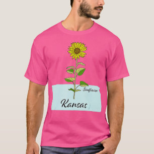 State of Kansas Flower Wild Sunflower  T-Shirt