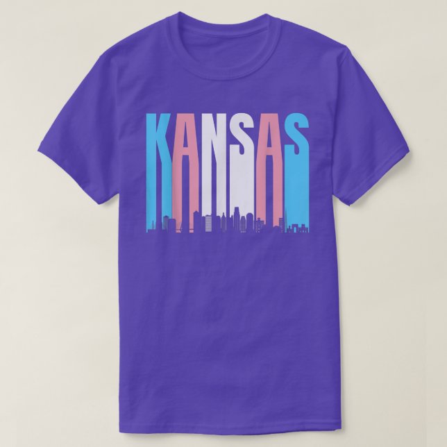 State Of Kansas Trans Pride Flag  Transgender  T-Shirt (Design Front)