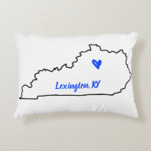 State of Kentucky with Heart Accent Pillow