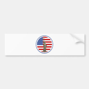 State of Liberty In USA Flag Bumper Sticker