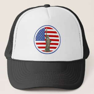 State of Liberty In USA Flag Trucker Hat