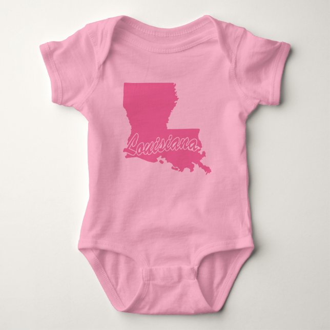 State Of Louisiana Shape Baby Bodysuit (Front)
