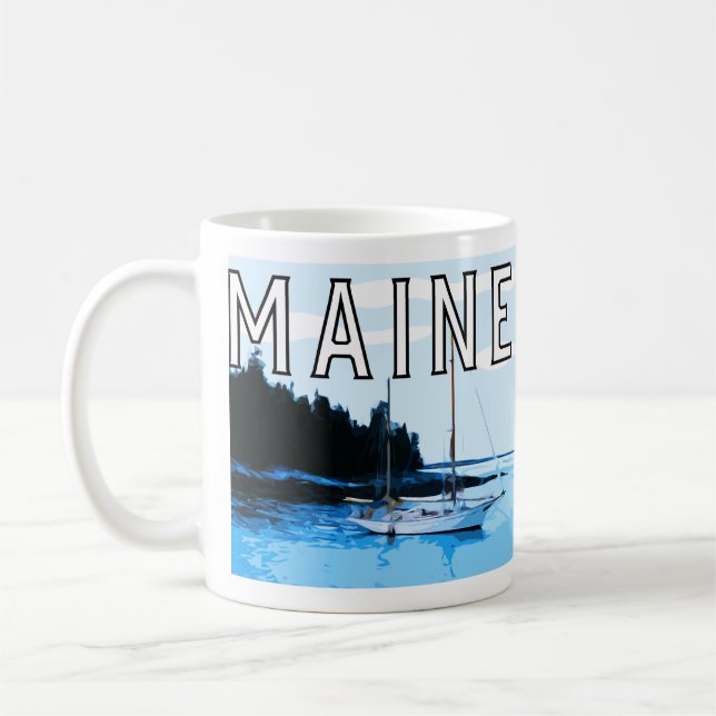 State of Maine theme coffee mug (Left)