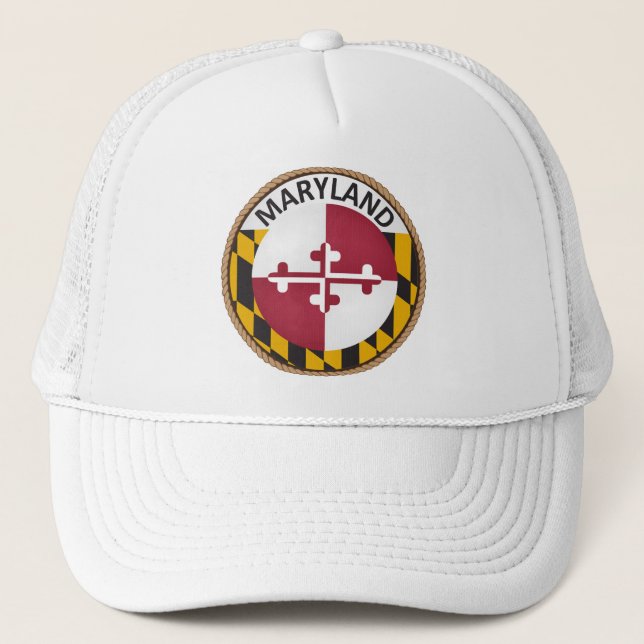 State of Maryland Flag Seal Trucker Hat (Front)