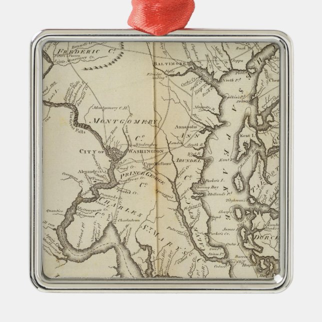 State of Maryland Metal Tree Decoration (Front)