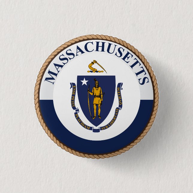 State of Massachusetts Flag Seal Button (Front)