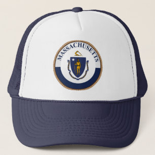 State of Massachusetts Flag Seal Trucker Hat