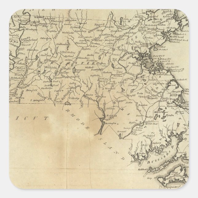 State of Massachusetts Square Sticker (Front)