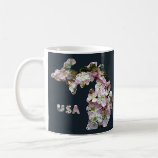 State of Michigan and Apple Blossoms Coffee Mug