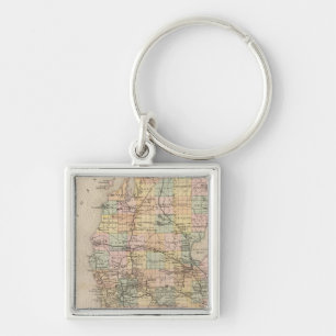 State of Michigan Atlas Map Key Ring