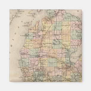 State of Michigan Atlas Map Magnet